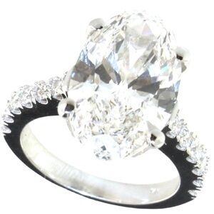 7.77 Carats REAL Diamonds Set in 14k white Gold Ring